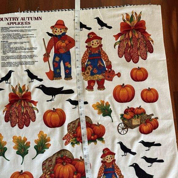 Fall Country Autumn Appliques Fabric Cut & Sew Scarecrow Sewing Crafts Pumpkins - Picture 5 of 6